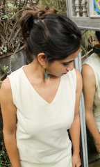 Ivory Kotpad Sleeve Less Shift dress