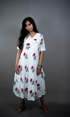 Long Anarkali Handblock Print Dress