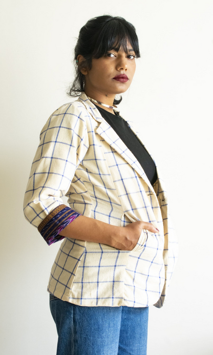 Blue Checks Kotpad Jacket