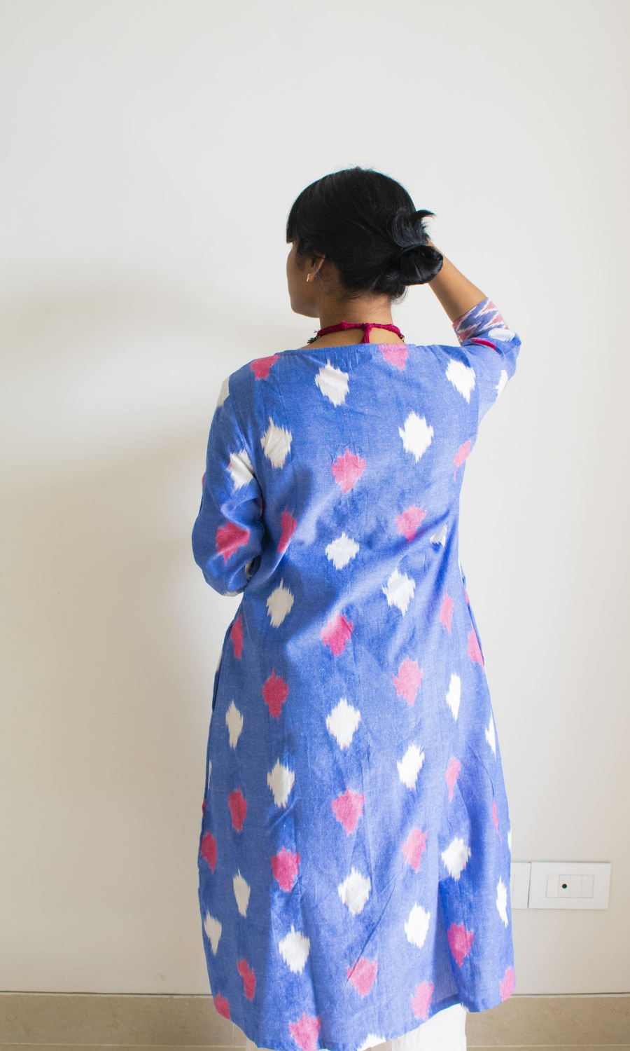 Sky Blue Ikat Shirt dress Overlay