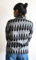 Grey Black Short Ikat Jacket