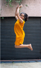 Ahana Mustard Yellow Handwoven Dress