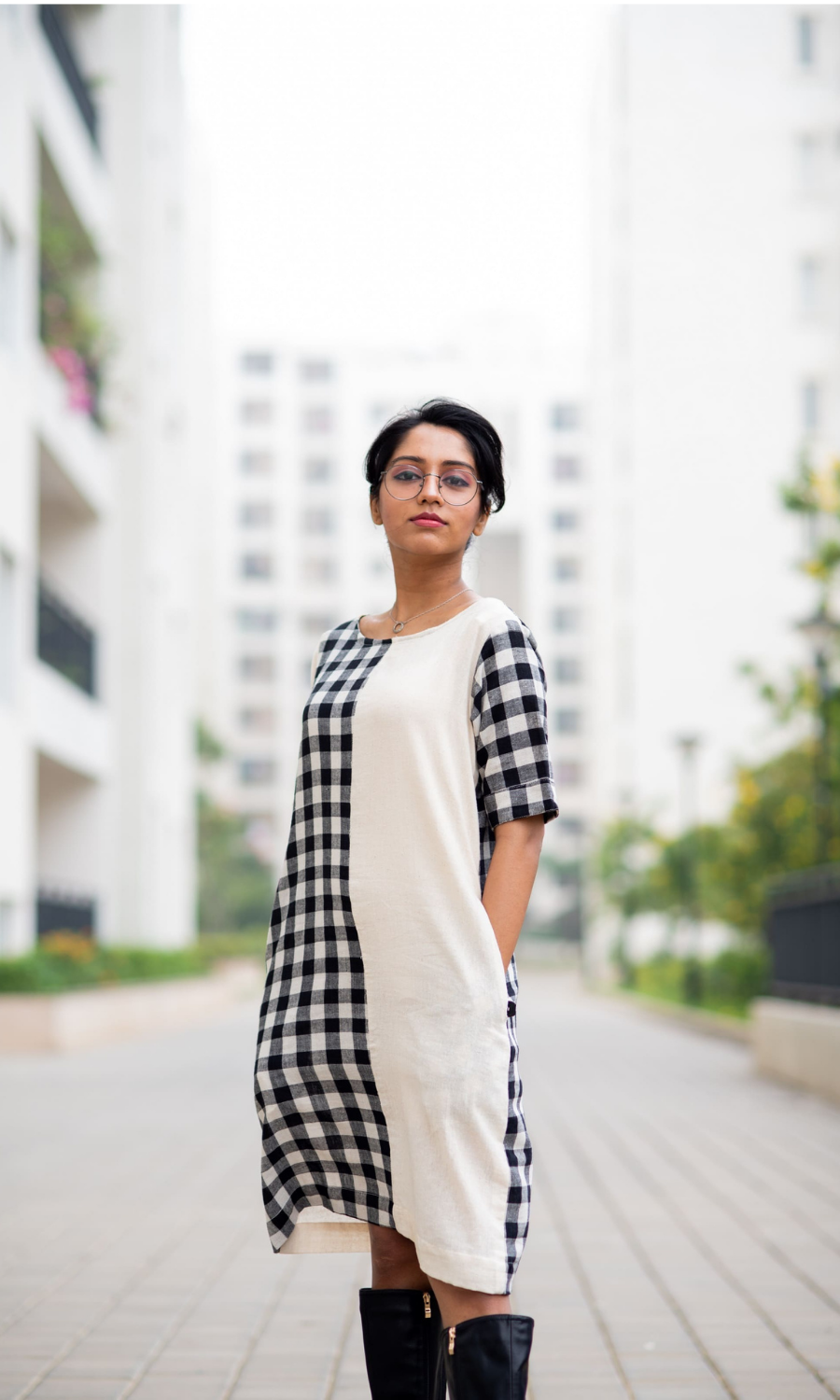 Kotpad Half & Half Shift Dress