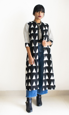 Double Ikat-Kotpad Shirt Dress