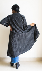 Long Black Ikat Jacket