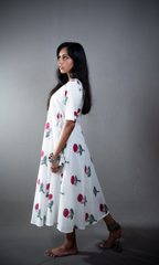 Long Anarkali Handblock Print Dress