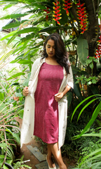 Eclectic Dress Maroon Buta