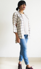 Eclectic Shirt with Kotpad Checks and Stripes