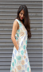 abigail chanderi silk a line dress