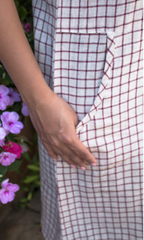 Kotpad Maroon Checks Shift Dress