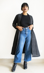 Long Black Ikat Jacket