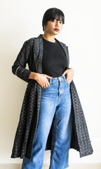 Long Black Ikat Jacket