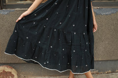 Black Jamdani Tier Dress