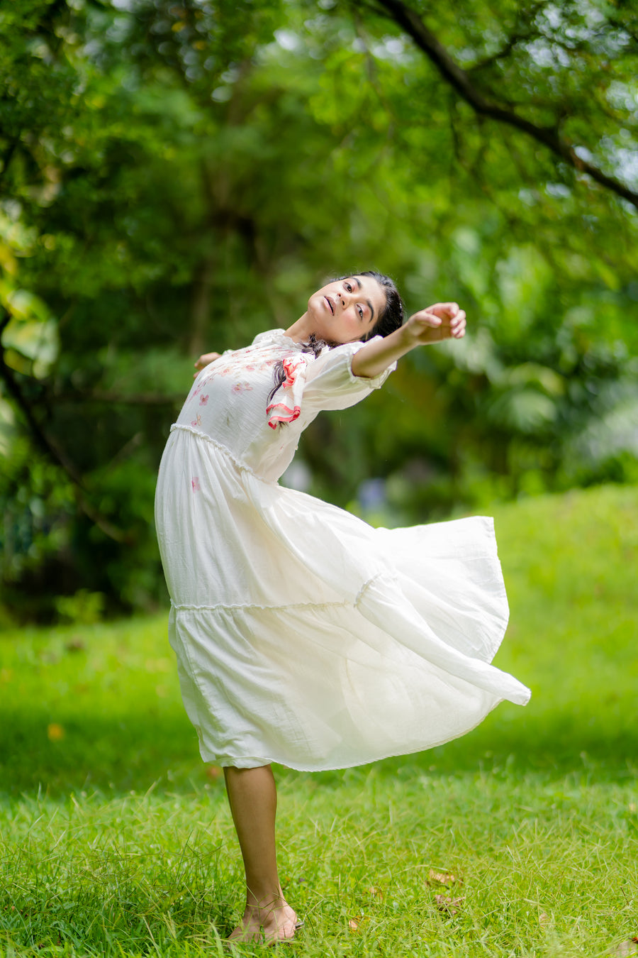 Madeeha Hand Painted Ruffle Dress