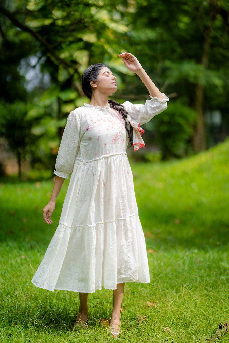 Madeeha Hand Painted Ruffle Dress