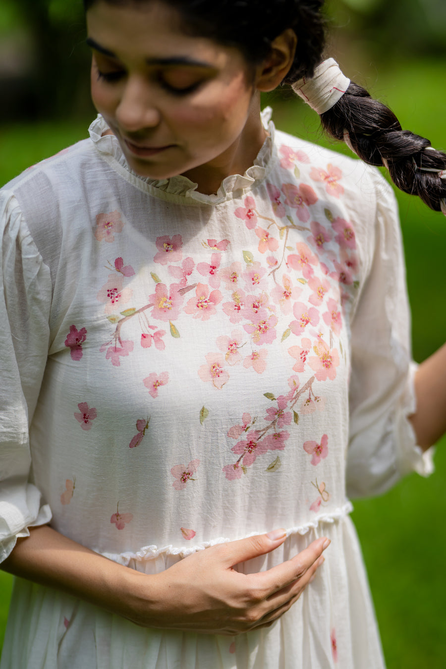 Madeeha Hand Painted Ruffle Dress
