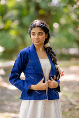 Indigo Blue Jamdani Jacket