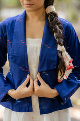 Indigo Blue Jamdani Jacket