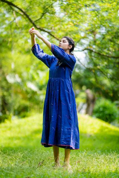 Indigo Tie Back Jamdani