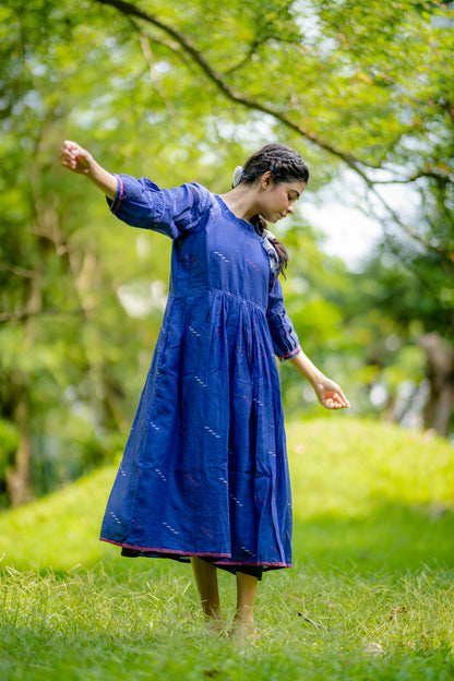Indigo Tie Back Jamdani