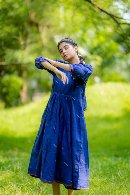 Indigo Tie Back Jamdani