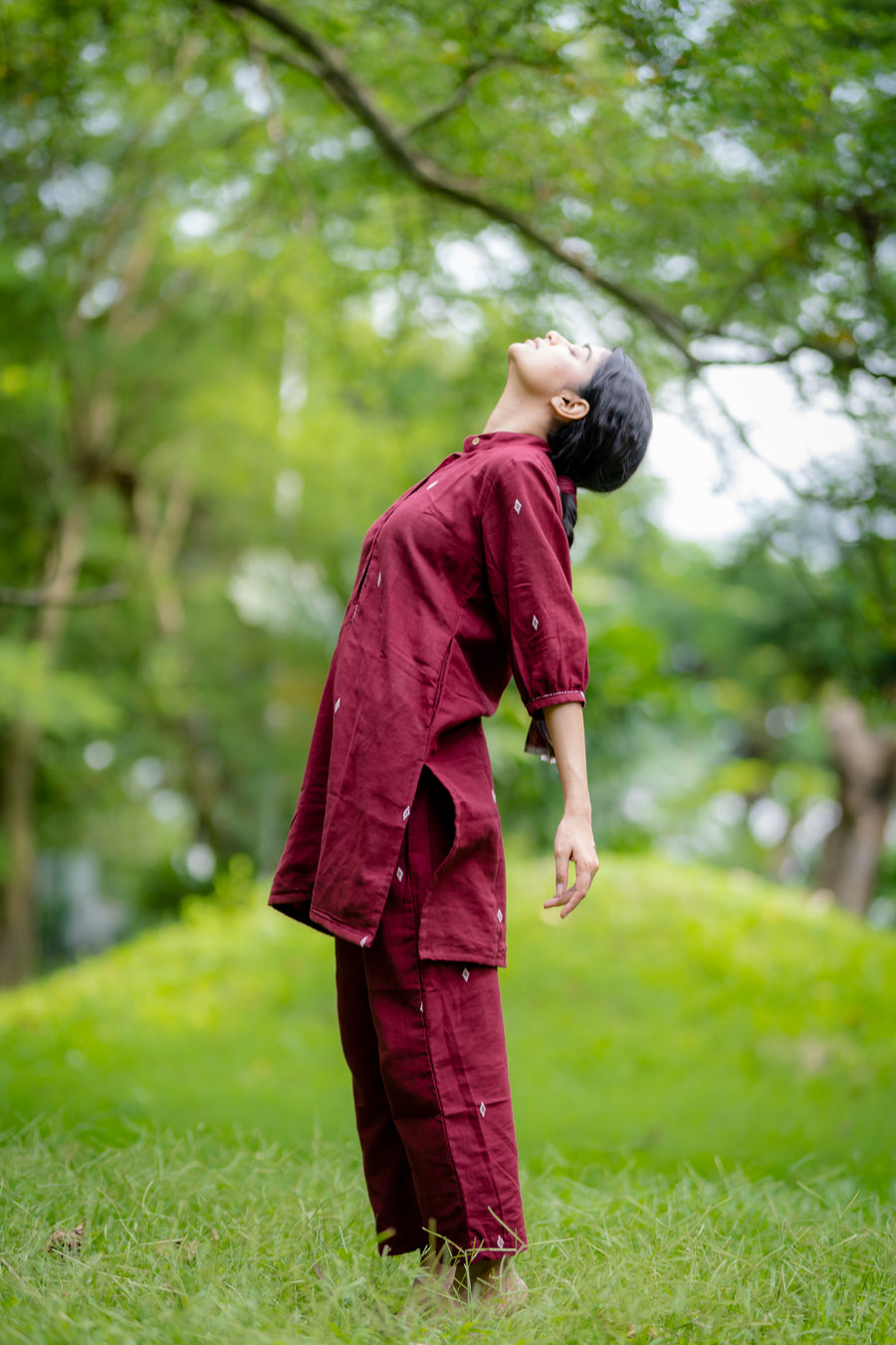 Maroon With Ivory Buta Co-Ord