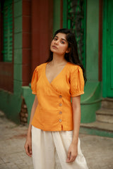 Dark Cannery Yellow Kotpad  wrap top