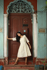 Ivory Jamdani Khadi Dress