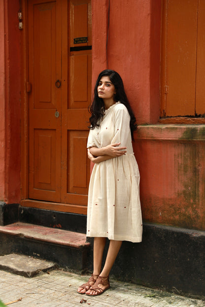 Kotpad Ivory Ruffle Dress