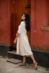 Kotpad Ivory Ruffle Dress