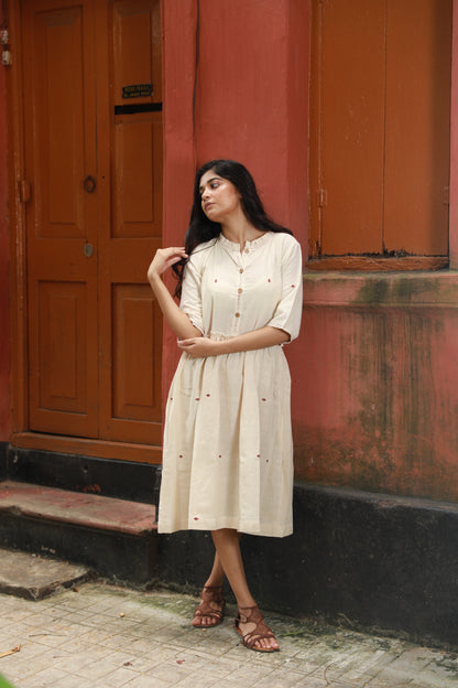Kotpad Ivory Ruffle Dress
